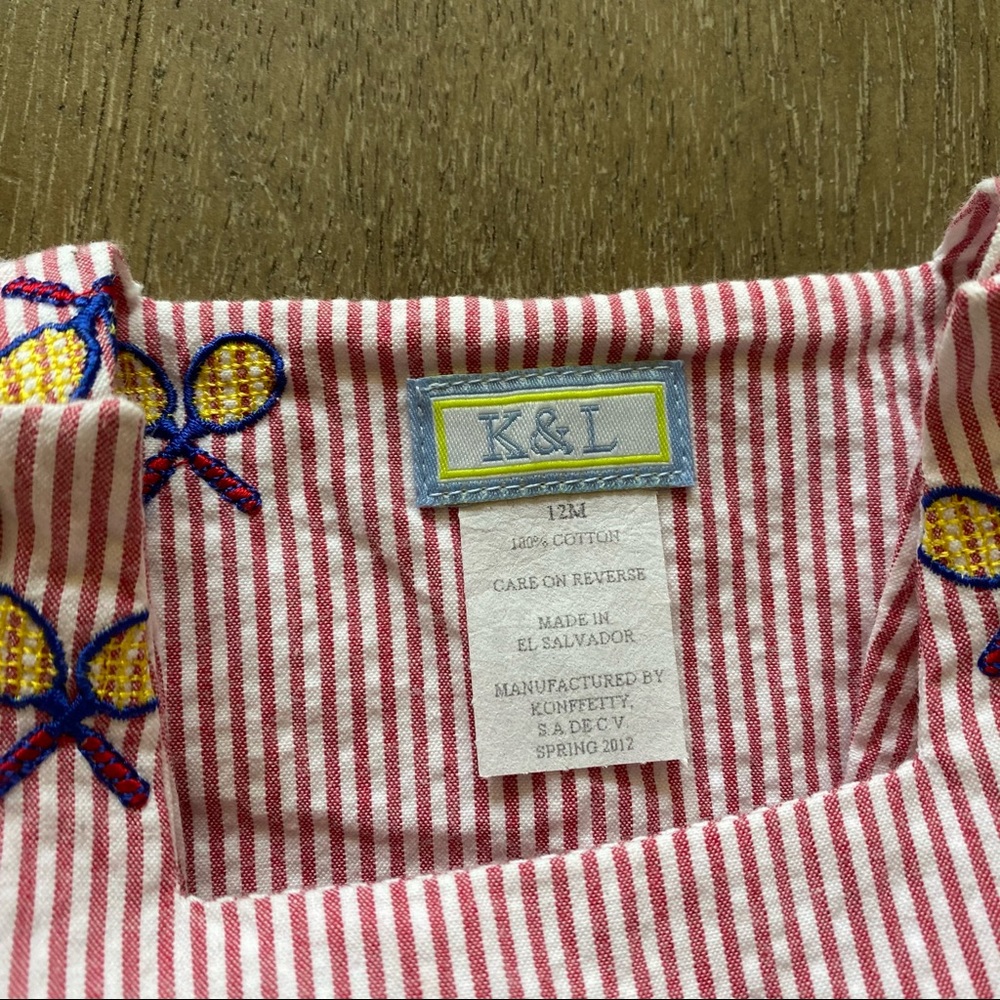 🧸 K&L | Striped Seersucker Romper - Picture 4 of 6